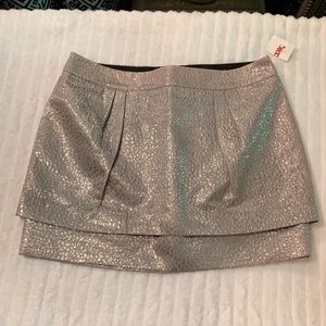 NWT Express Silver Jacquard Tiered Mini